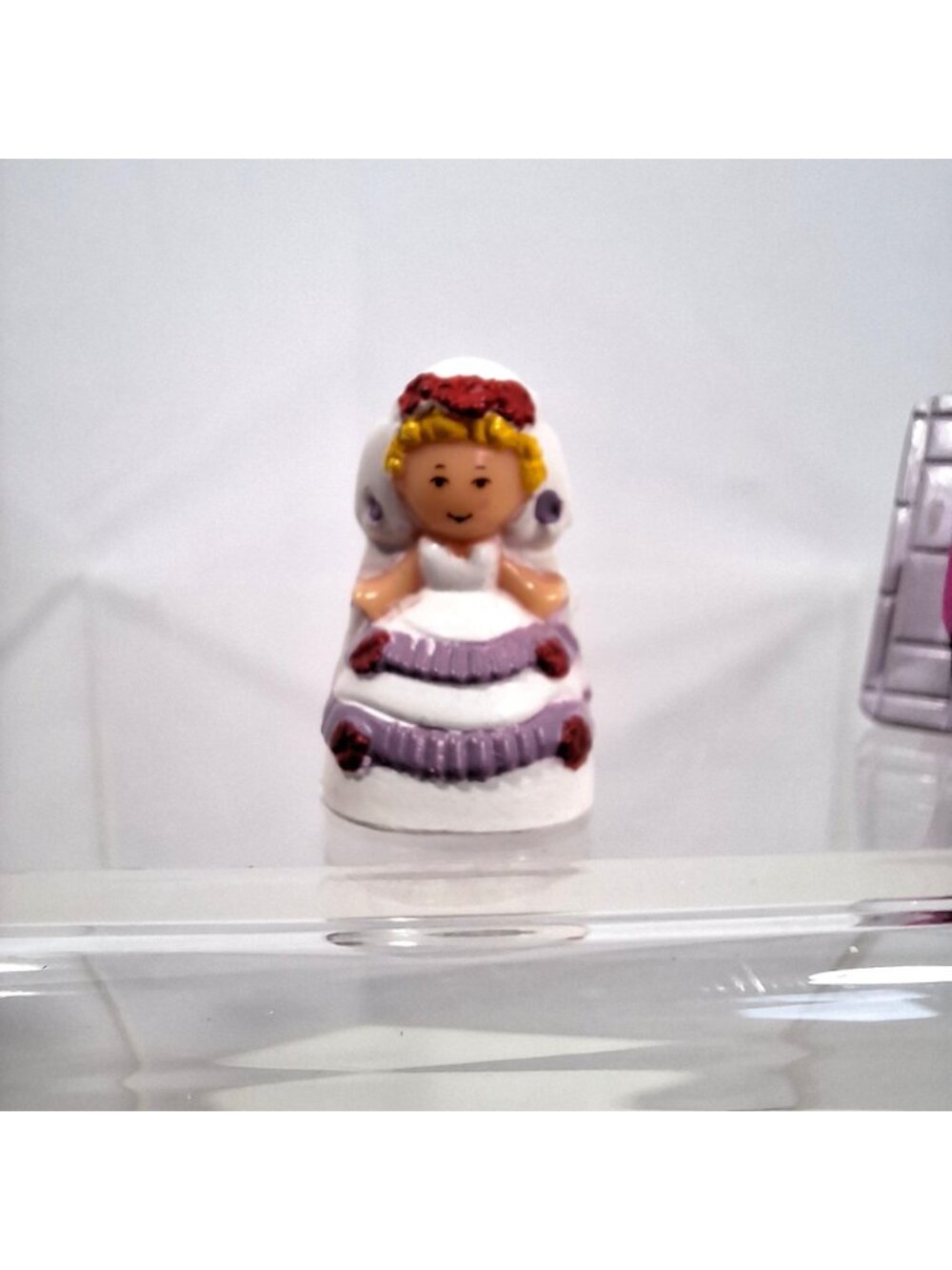 Polly Pocket Plays A Bride Ring Figurine Pink Purple White 1990s 6173 Vintage - Picture 2 of 13